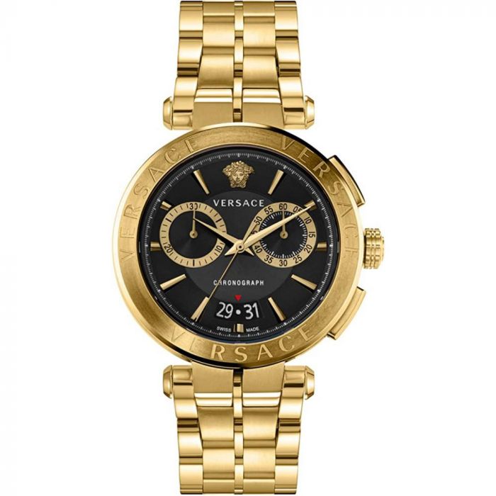 Versace Aion Chronograph Gold Black Dial Men's Watch - VE1D01721 Main image