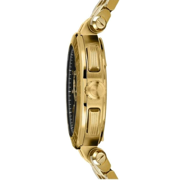 Versace Aion Chronograph Gold Black Dial Men's Watch - VE1D01721