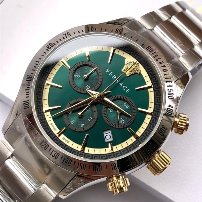 Versace Classic Chronograph Green Dial Men's Watch - VEV700721 Secondary image