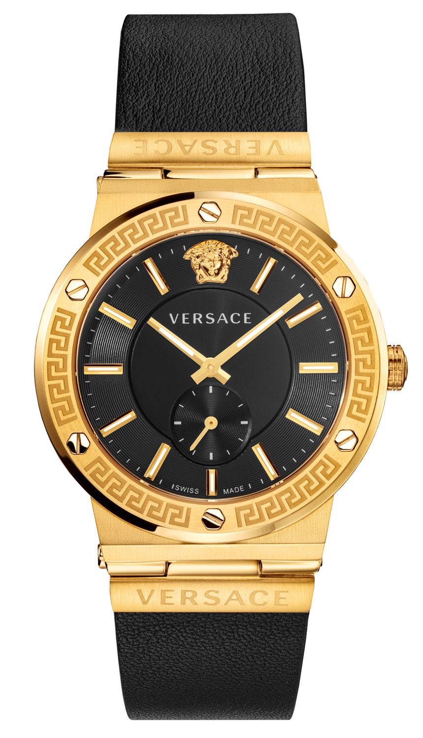 Versace Greca Black Leather Men's Watch - VEVI00220 Main image