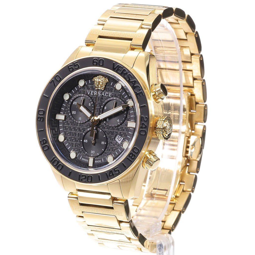 Versace Greca Dome Chronograph Black Dial All Gold Swiss Movt Watch - VE6K00523 Secundaire afbeelding