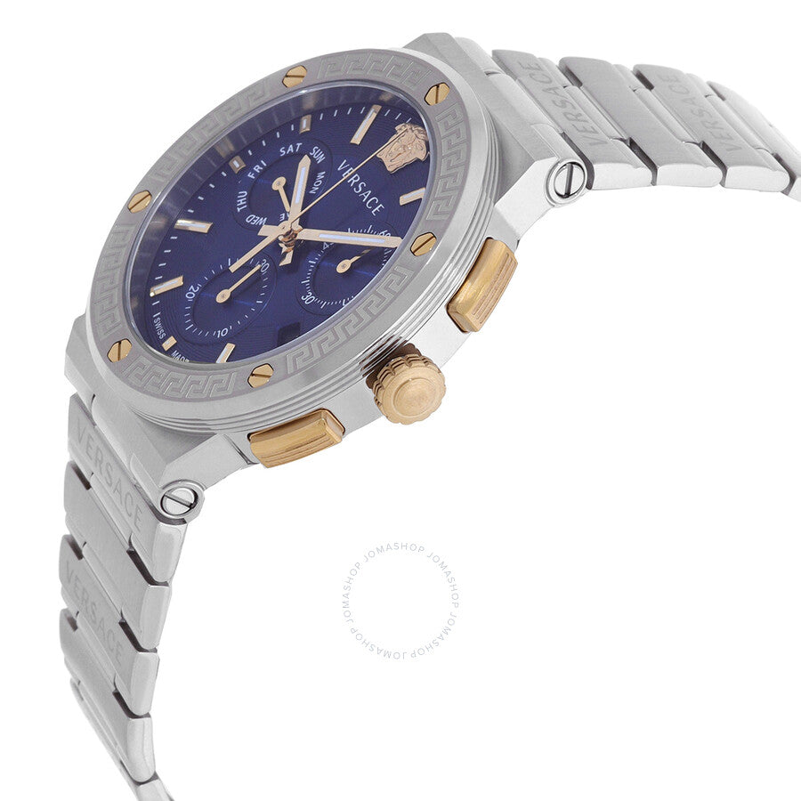 Versace Greca Logo Chronograph Swiss Movt Blue Dial Silver Watch - VEZ900221 Secondary image