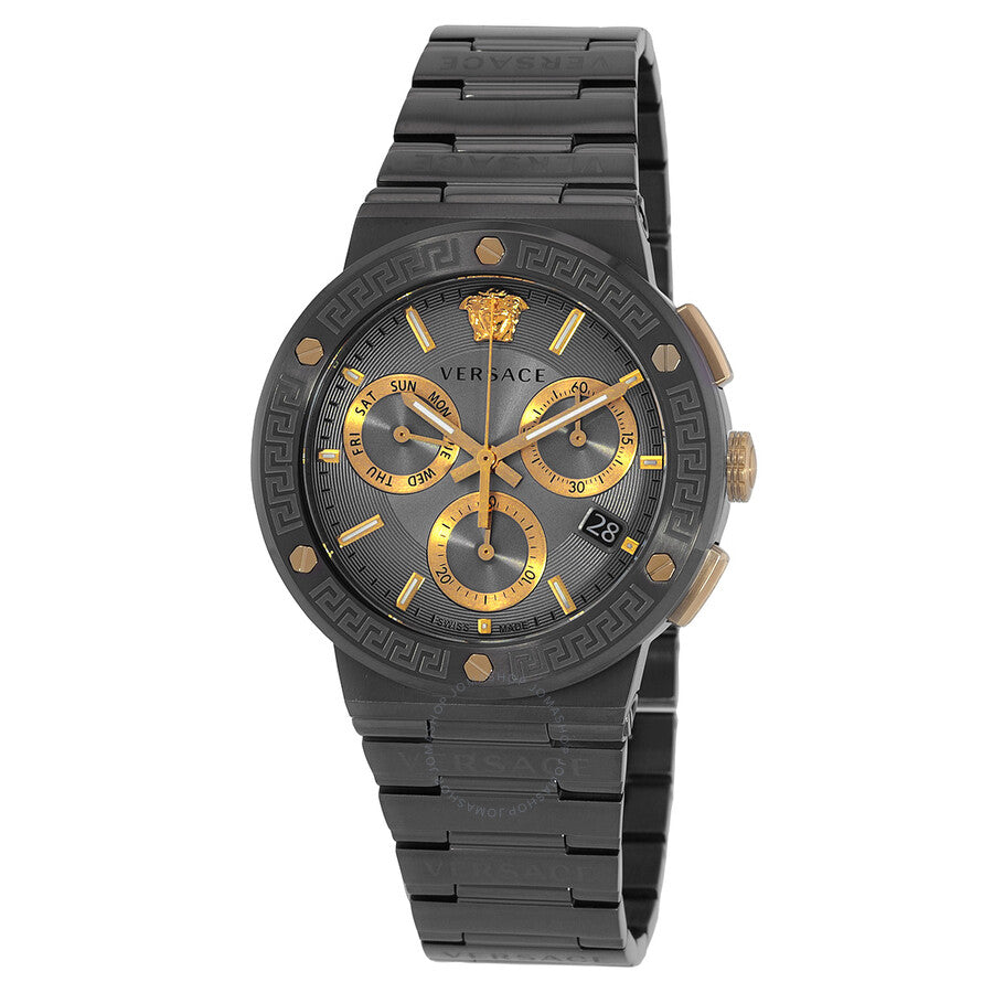 Versace Greca Logo Chronograph Quartz Grey Dial Men's Watch VEZ900521 Main image
