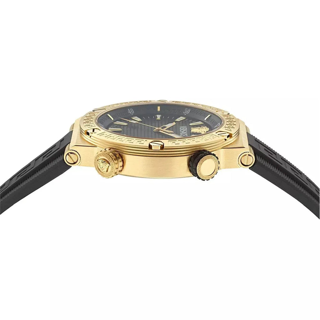 Versace Greca Logo DIVER Black Dial Black Strap Swiss Movt Gold Watch - VE8G00324 Secondary image