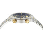 Versace Greca Logo Diver Black Dial Two-Tone Swiss Chronograph Watch - VE8G00424