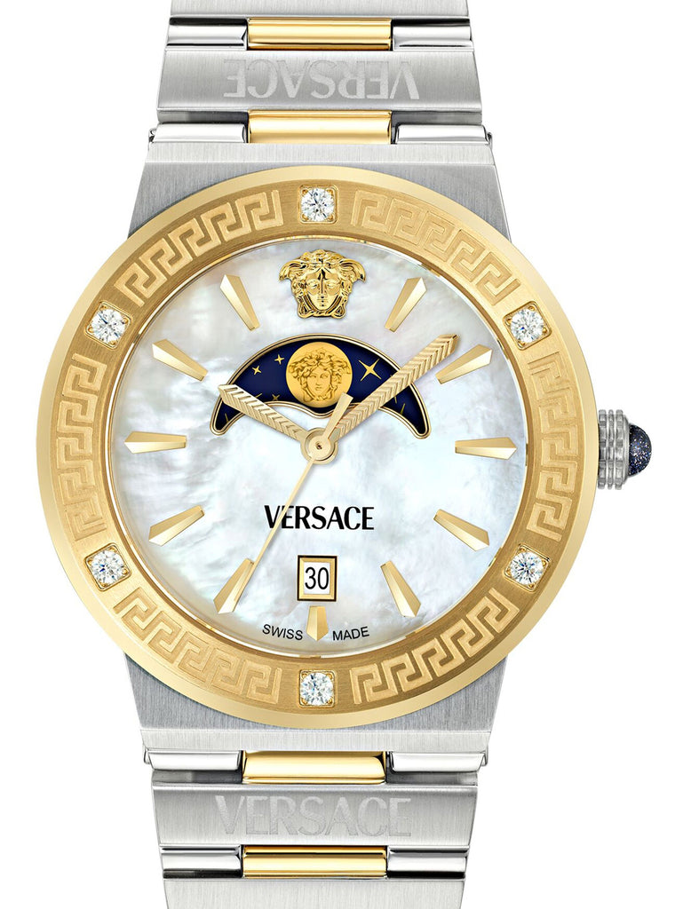 Versace Greca Logo Mother of Pearl Two-Tone Swiss Moonphase Watch - VE7G00524 Secondary image