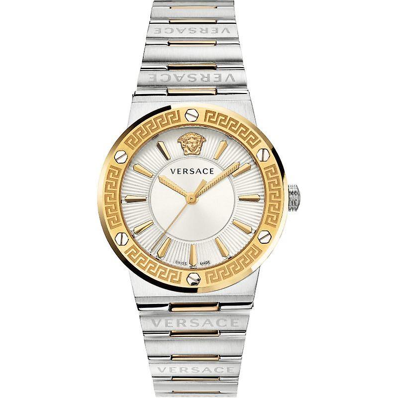 Versace Greca Logo Quartz Silver Dial Women's Watch - VEVH00620 Hoofdafbeelding