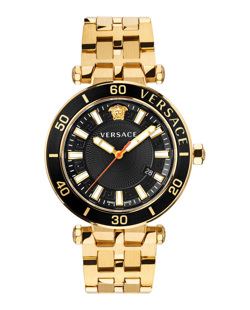 Versace Greca Sport Gold Black Dial Men's Watch - VEZ300721 Hoofdafbeelding