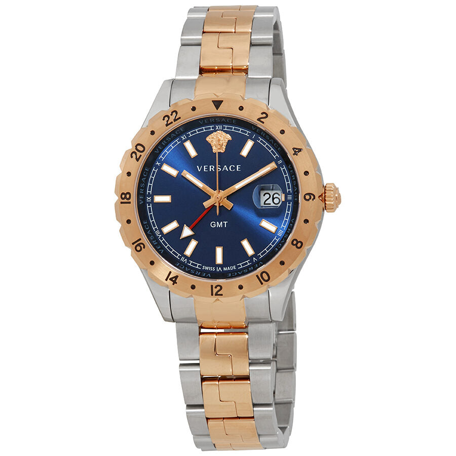 Versace Hellenyium GMT Blue Dial Swiss Movt Two-Tone Watch - V11060017 Main image