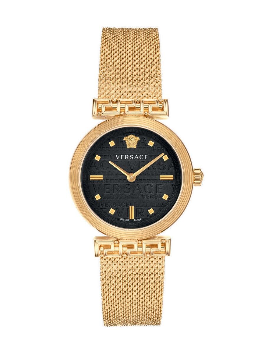 Versace Meander Quartz Black Dial Women's Watch - VELW00720