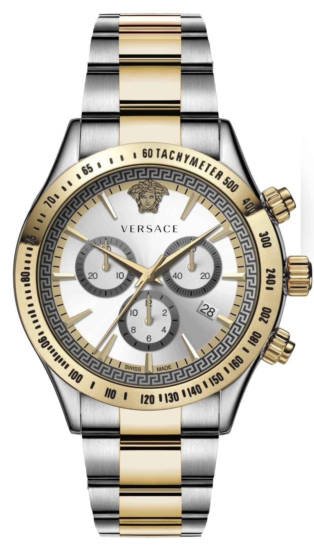 Versace Chronograph Two-Tone Stainless Silver Dial Swiss Movt Watch - VEV700519 Main image