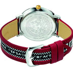 Versace V Circle Silver Dial Two-Tone Leather Strap Swiss Movt Watch - VEBQ01319