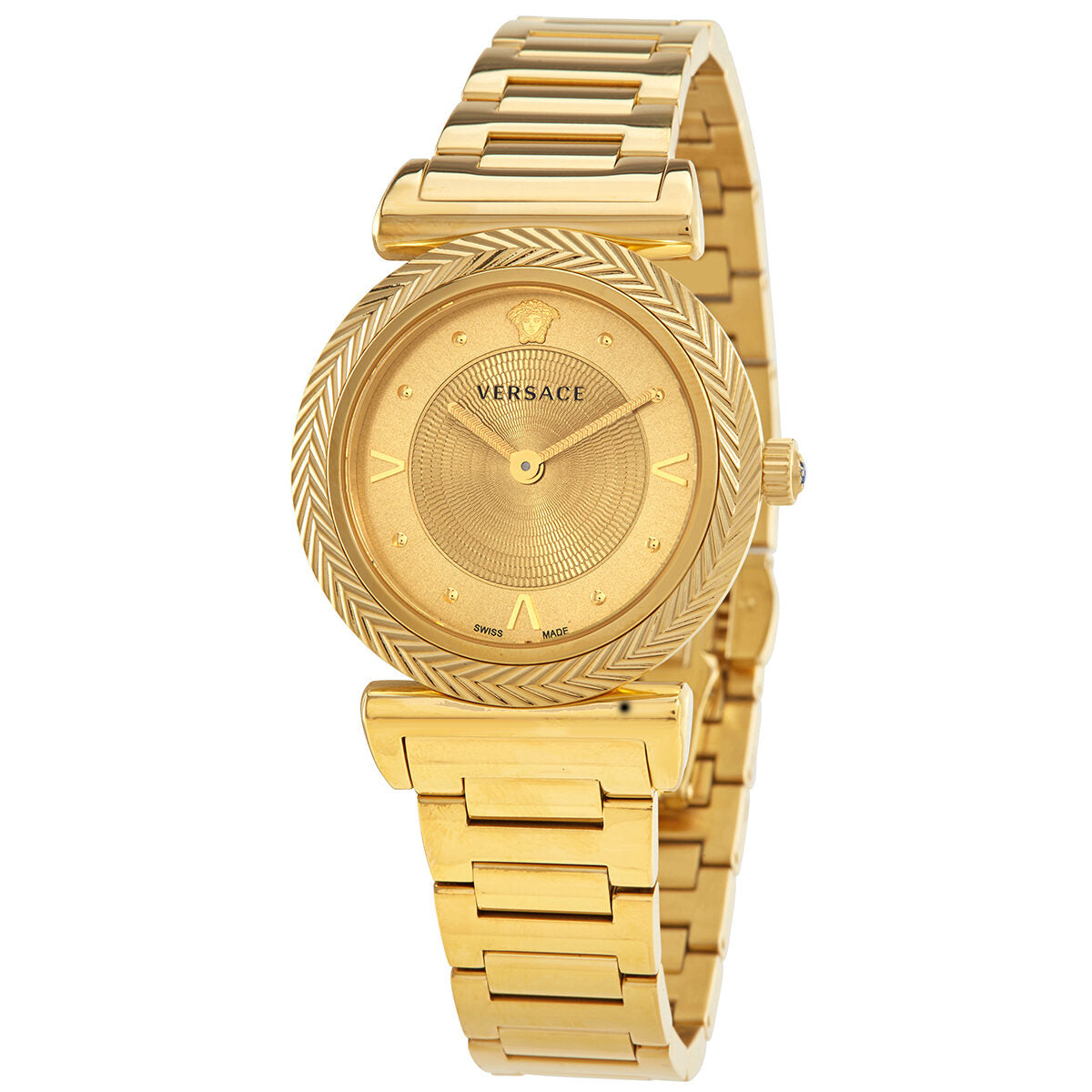 Versace V-Motif Quartz dameshorloge, volledig goudkleurig - VERE00618 Hoofdafbeelding