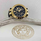Versace V-Race Black Leather Strap Men's Watch - VEBV00119