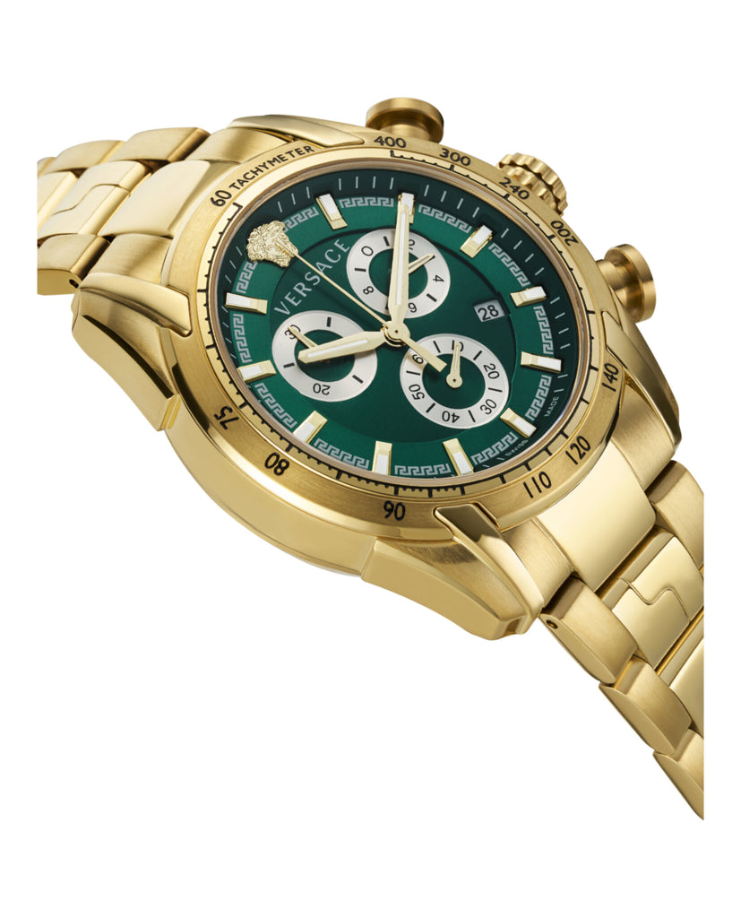 Versace V-Ray Chronograph Green Dial Men's Watch VE2I00621