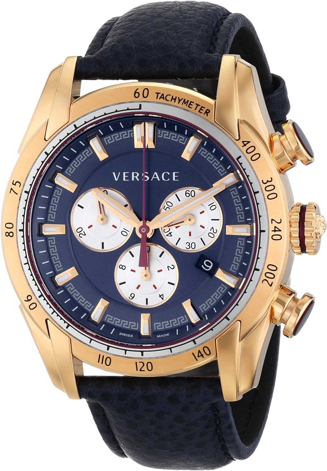 Versace V-Ray Rose Black Leather Strap Men's Watch - VDB030014 Main image