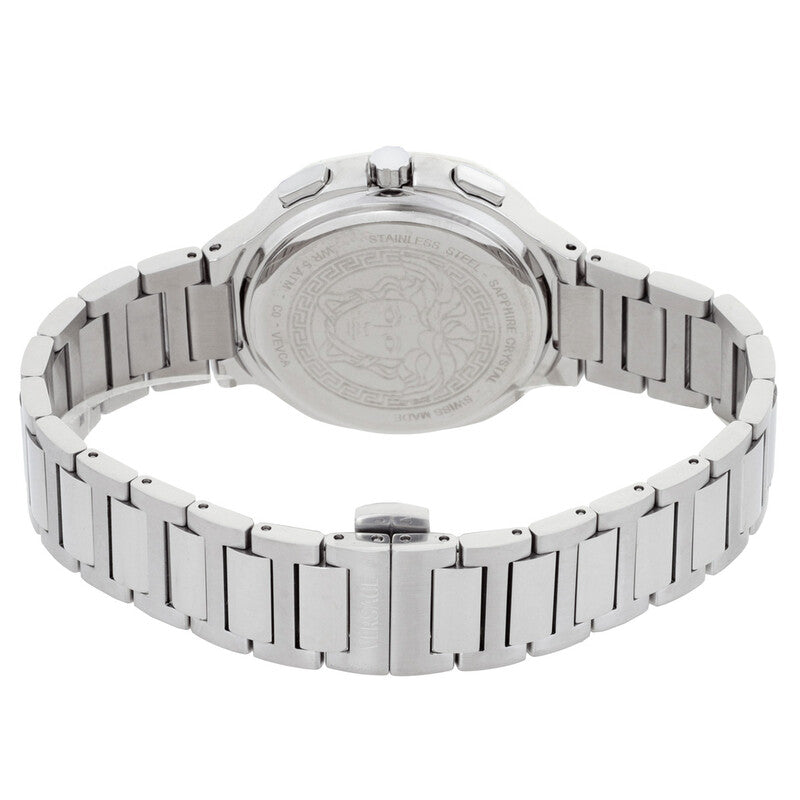 Versace V-Chrono 40mm Silver Dial Silver-Tone Chronograph Unisex Watch VEVCA0424