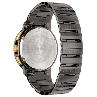 Versace Greca 43mm Grey Dial Stainless Steel Chronograph Men's Watch VEZ900521