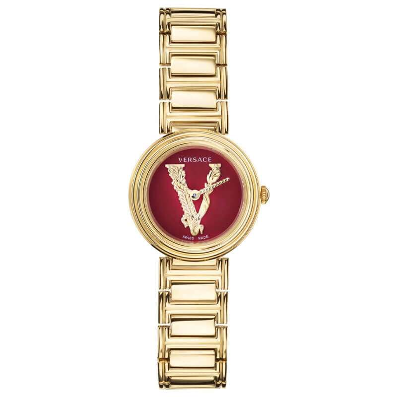 Versace Virtus Gold Mini Red Dial Women's Watch VET300321 Main image