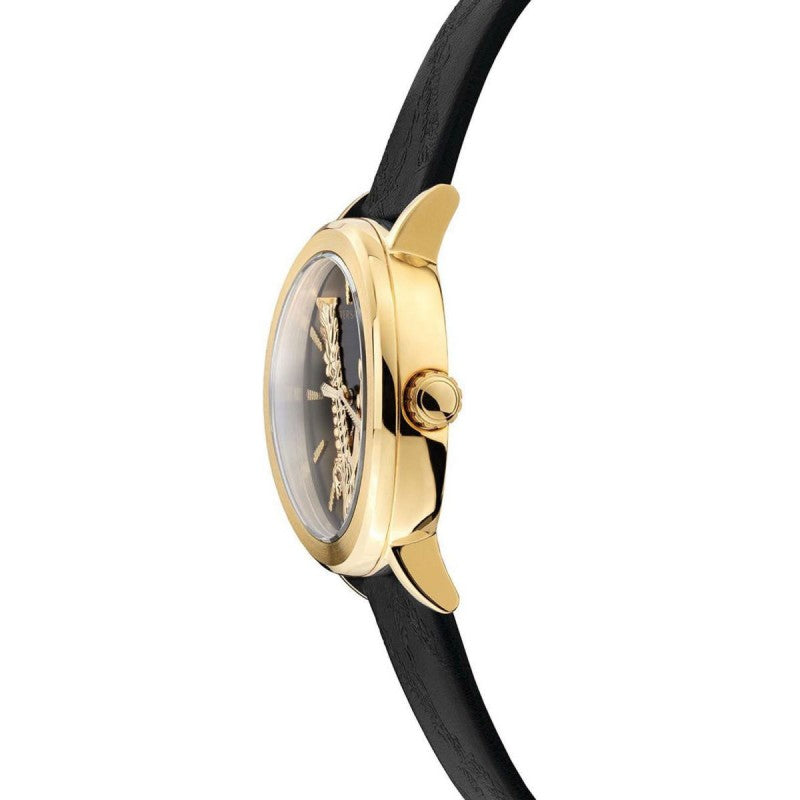 Versace Virtus Quartz Black Dial Black Leather Women's Watch - VEHC00119 Secondary image