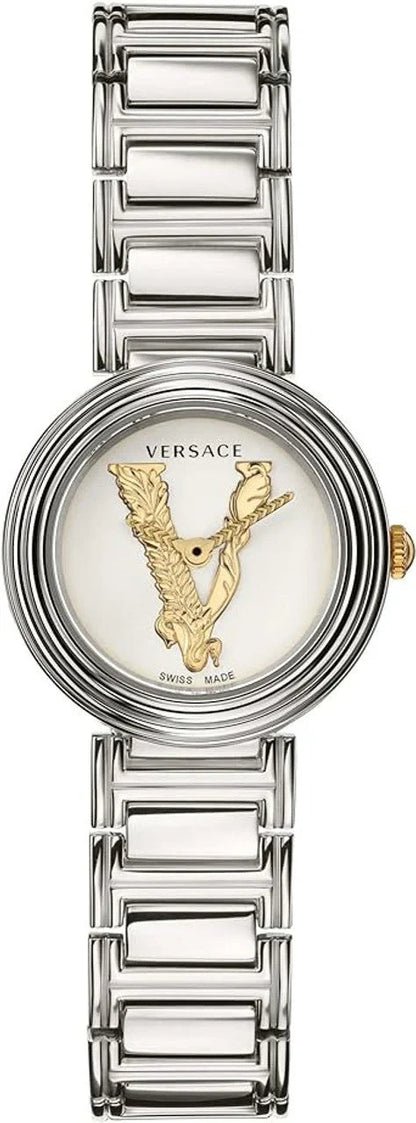 Versace Virtus Mini 28mm Silver Dial Silver-Tone Women's Watch VET300621