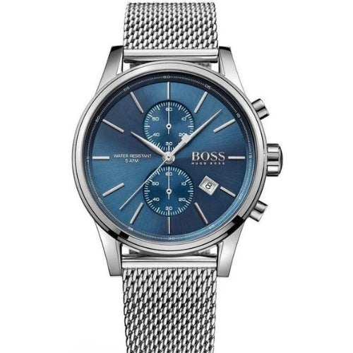 Hugo Boss Jet 41mm Blue Dial Silver-Tone Mesh Chronograph Men's Watch 1513441