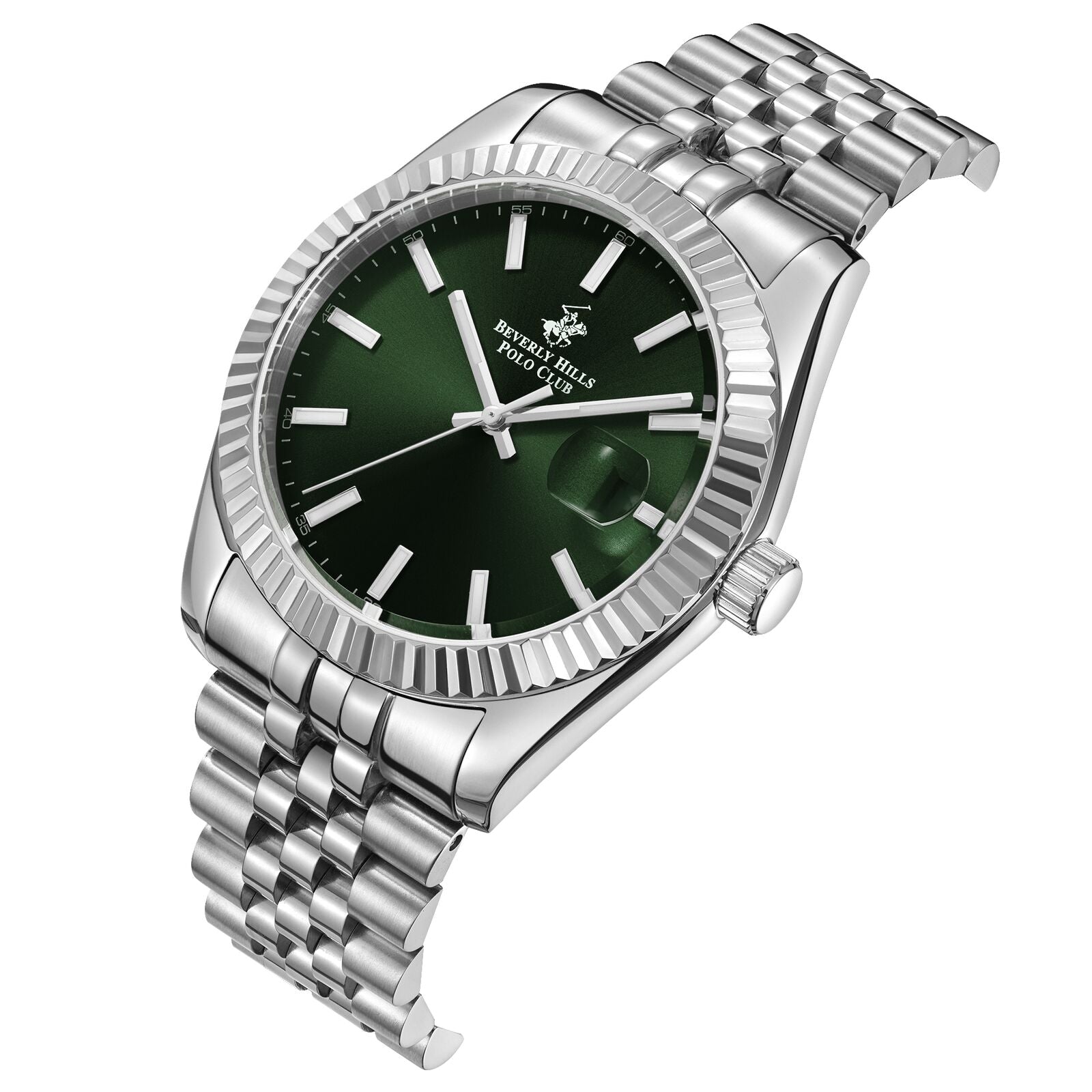 Beverly Hills Polo Club Classy Green Dial Silver Date Watch BP3018X.371 Secondary image