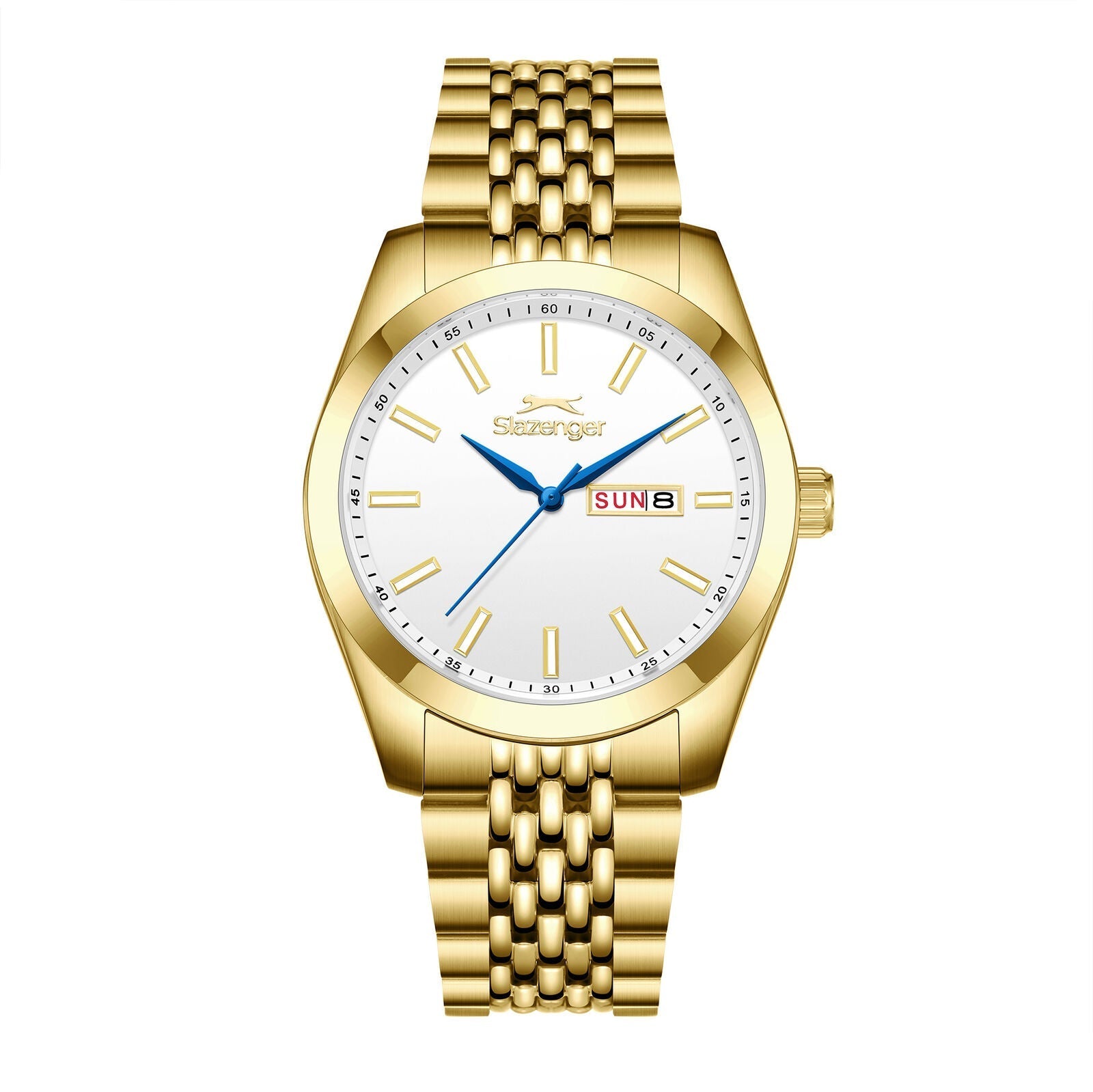 Slazenger Classic Day Date Window White Dial Gold Watch - SL.9.2579.1.130 Main image