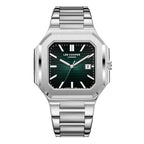 Lee Cooper Maxime Square Case Green Dial Silver Watch - LC08269.370