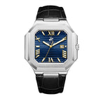 Beverly Hills Polo Club Roman Numeral Blue Dial Silver Date Watch BP3846X.391