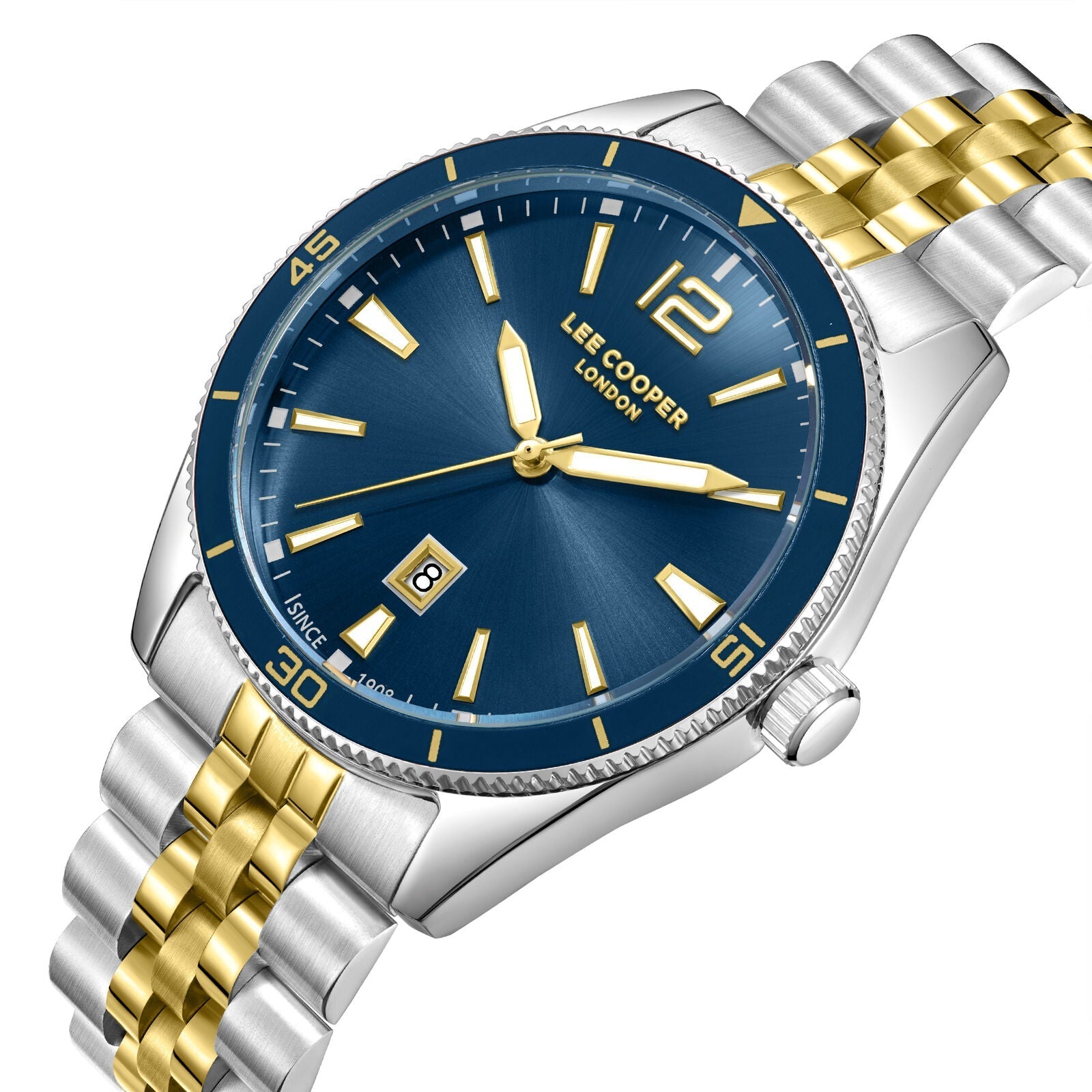Lee Cooper Oswin Date Window Blue Dial Two Tone Watch - LC08281.290 Secundaire afbeelding