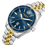 Lee Cooper Oswin Date Window Blue Dial Two Tone Watch - LC08281.290