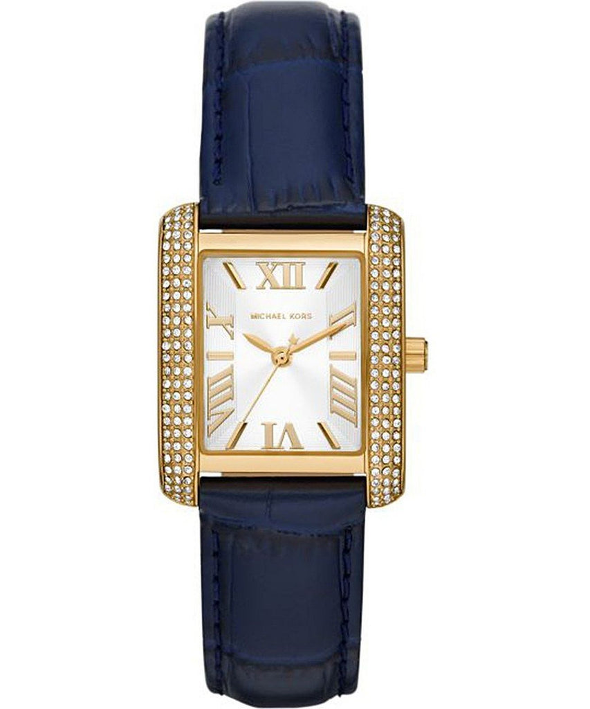 Michael Kors Emery Pavé Gold-Tone and Navy Blue Leather Women's Watch - MK2982 Hoofdafbeelding