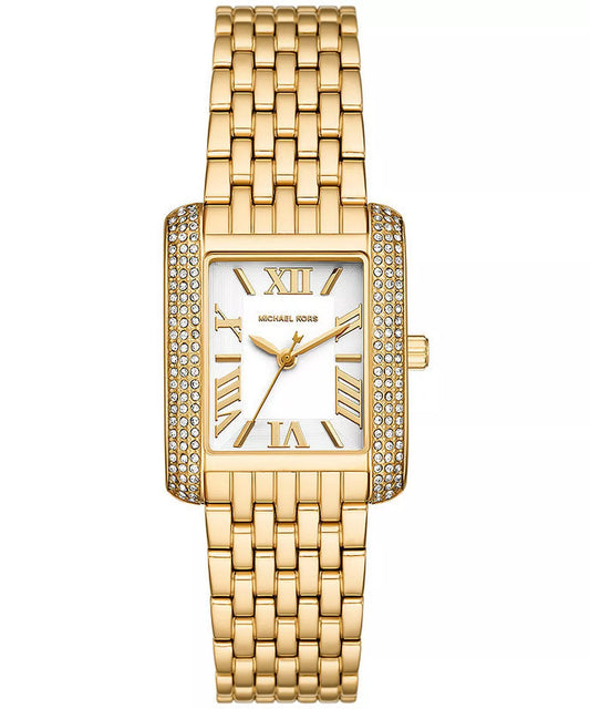 Michael Kors Emery 27mm White Dial Gold-Tone Crystal Women's Watch MK4826