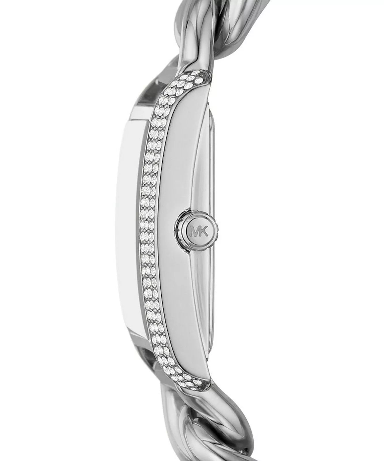Michael Kors Mini Emery Pavé Rechthoekig Zilveren Horloge met Schakelarmband - MK7438 Secundaire afbeelding
