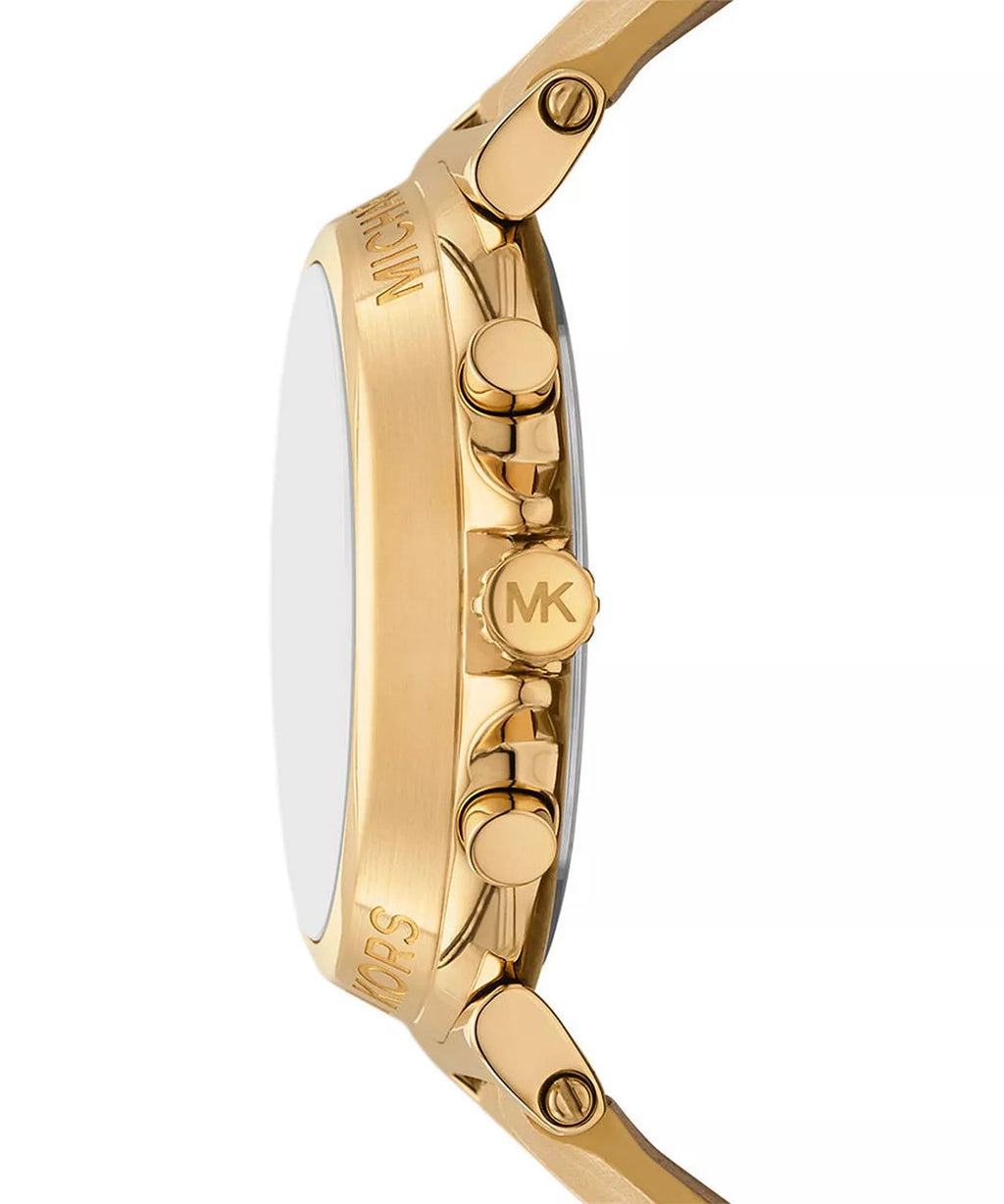 Michael Kors  Maren Chronograph Gold Metallic Genuine Leather Women's Watch - MK7508