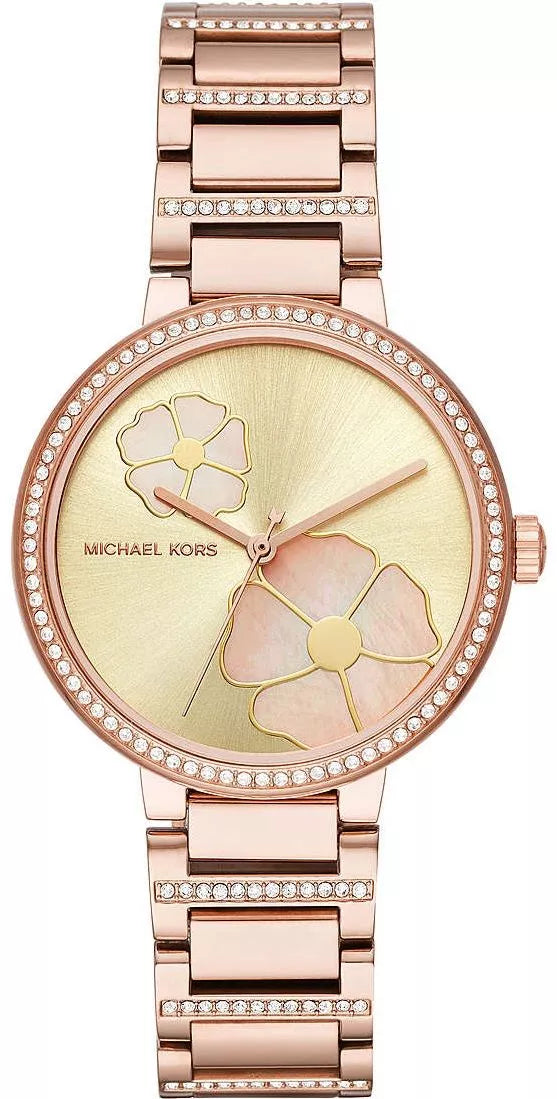 Michael Kors Courtney dameshorloge met gouden/champagnekleurige wijzerplaat en roségouden afwerking - MK3836 Hoofdafbeelding