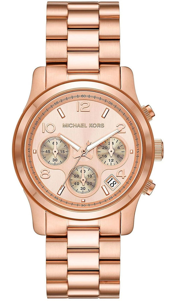 Michael Kors Runway Chronograph Quartz Rose Gold-Tone Women's Watch - MK7324 Hoofdafbeelding