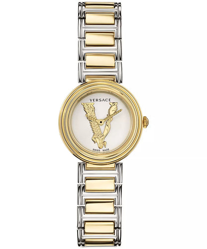 Versace Virtus 28mm Silver Dial Two-Tone Women's Watch VET300721