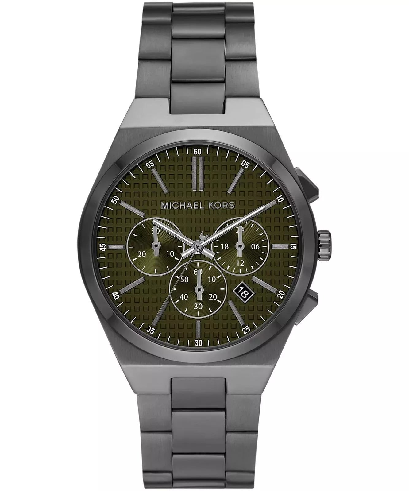 Michael Kors Oversized Lennox Chronograph Olive Dial Gunmetal Men's Watch - MK9118 Main image