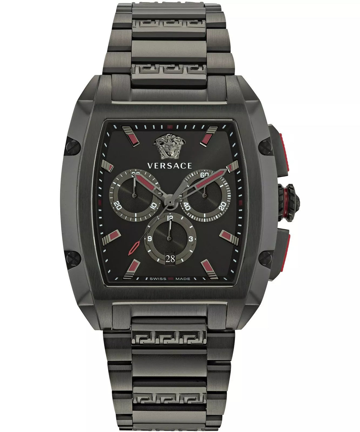 Versace Dominus 42mm Black Dial Stainless Steel Chronograph Men's Watch VE6H00623