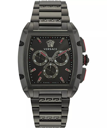 Versace Dominus 42mm Black Dial Stainless Steel Chronograph Men's Watch VE6H00623