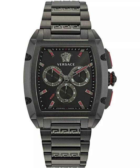 Versace Dominus 42mm Black Dial Stainless Steel Chronograph Men's Watch VE6H00623