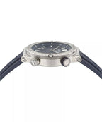 Versace Greca Swiss Movement Blue Dial Silver Watch - VE8G00124