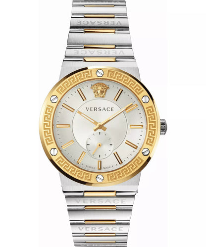 Versace Greca 41mm White Dial Silver-Tone Men's Watch VEVI00320